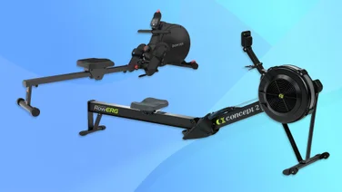 A pair of rowing machines