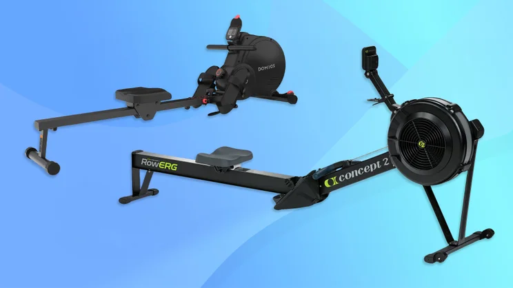 A pair of rowing machines