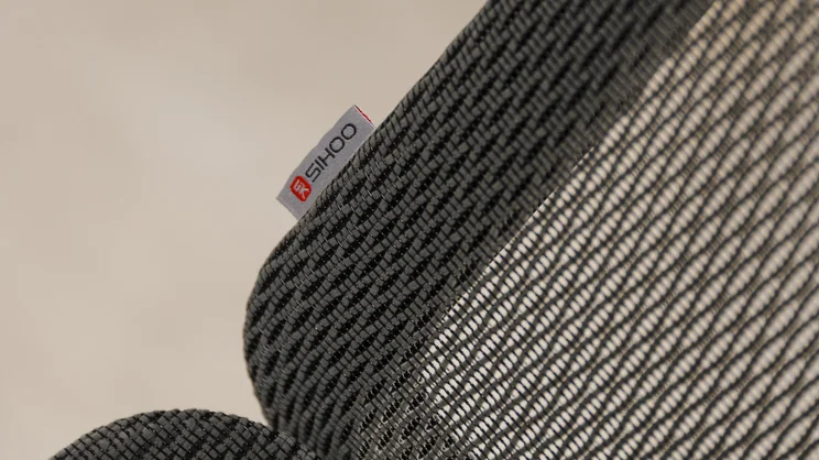 A close up of the Sihoo Doro S300 office chair's mesh backrest material