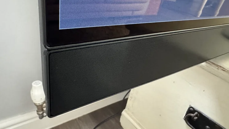 Image displaying the integrated soundbar running below the panel of the Panasonic Z95A OLED TV