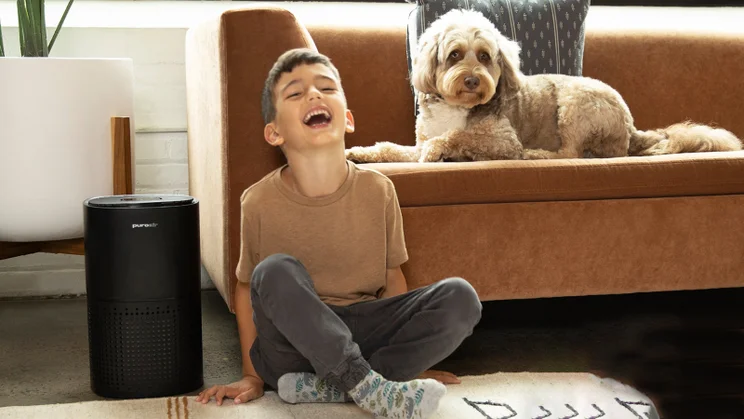 What are the benefits of air purifiers young boy sitting next to a puroair